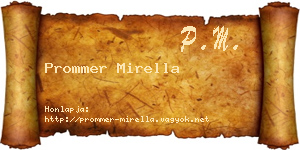 Prommer Mirella névjegykártya